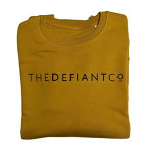 Load image into Gallery viewer, A high-quality Crewneck Sweatshirt for use in the gym and beyond! Crewnecks are absolutely indispensable basics – and this Sweatshirt is a firm favourite for its soft wearing comfort. The crewneck is a standard unisex fit and has the Famous The Defiant Co logo embossed across the chest. The colour is ochre.