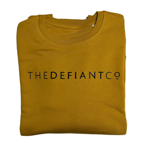 A high-quality Crewneck Sweatshirt for use in the gym and beyond! Crewnecks are absolutely indispensable basics – and this Sweatshirt is a firm favourite for its soft wearing comfort. The crewneck is a standard unisex fit and has the Famous The Defiant Co logo embossed across the chest. The colour is ochre.